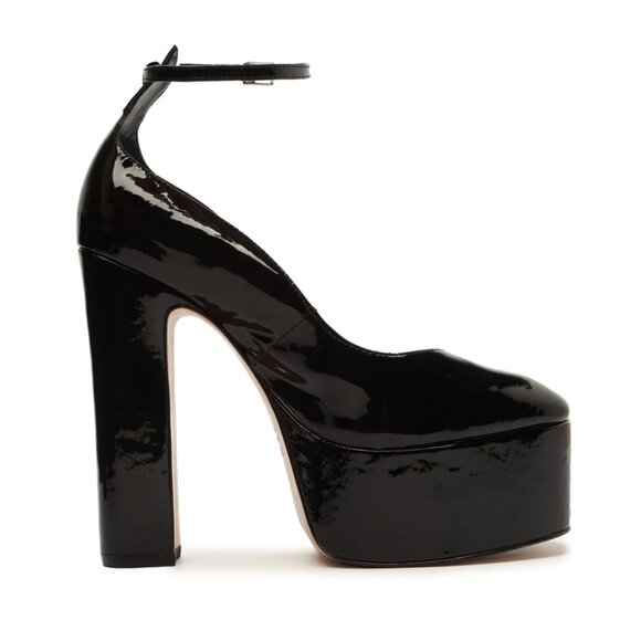 💖 SCHUTZ Renee Black Patent Leather Platform Pump - Picture 1 of 8